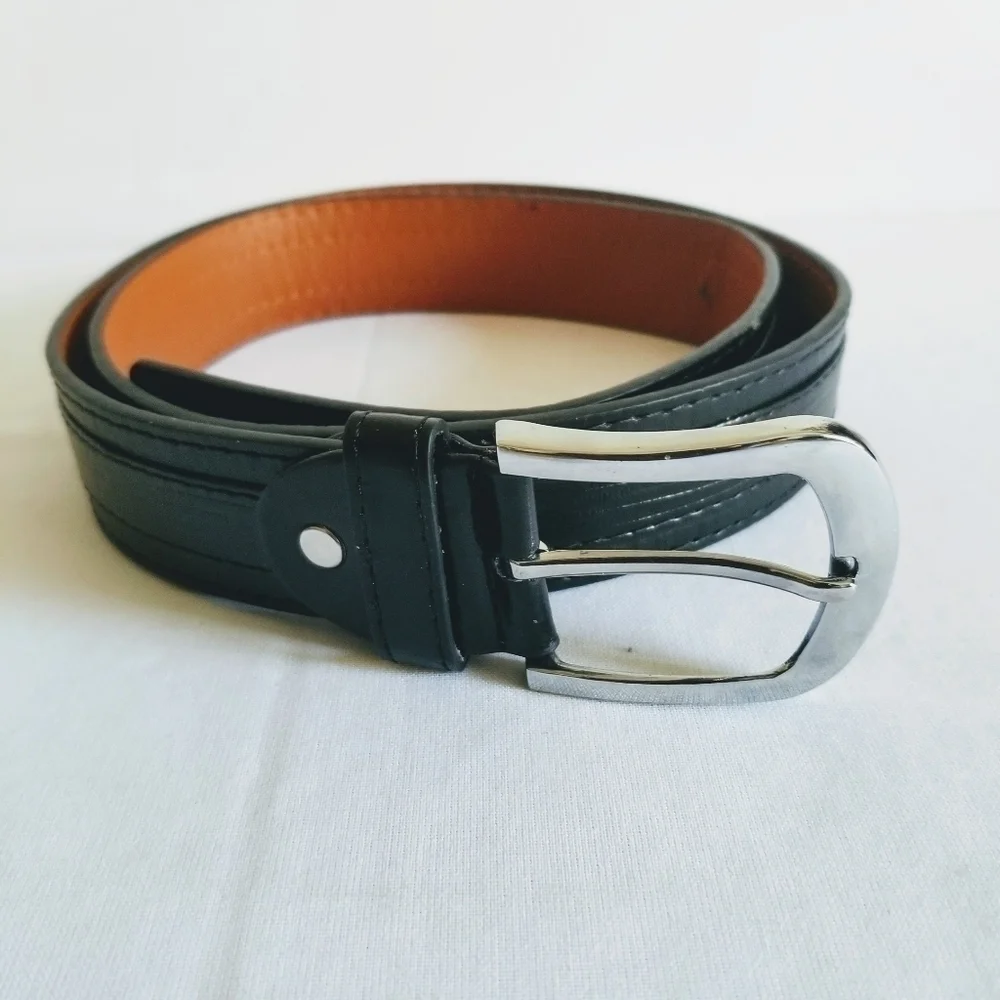 Black Genuine Leather Belt 45